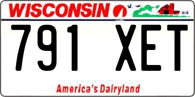 WI license plate 791XET