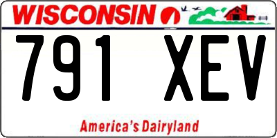WI license plate 791XEV