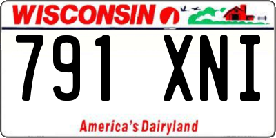 WI license plate 791XNI