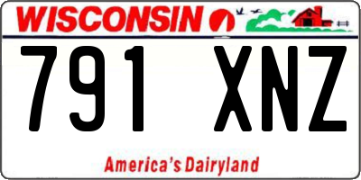 WI license plate 791XNZ