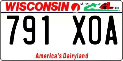 WI license plate 791XOA