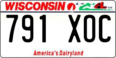 WI license plate 791XOC