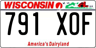 WI license plate 791XOF
