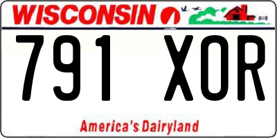 WI license plate 791XOR