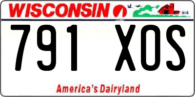 WI license plate 791XOS