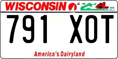 WI license plate 791XOT