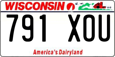 WI license plate 791XOU