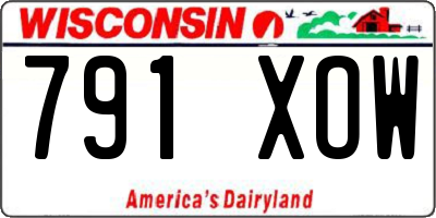 WI license plate 791XOW