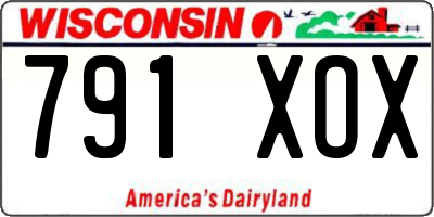 WI license plate 791XOX
