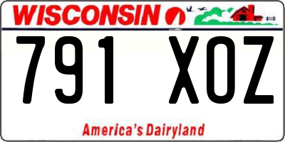 WI license plate 791XOZ