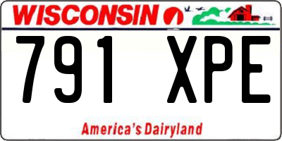 WI license plate 791XPE