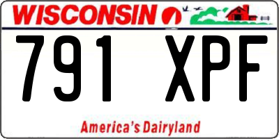 WI license plate 791XPF