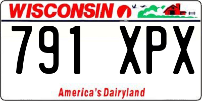 WI license plate 791XPX