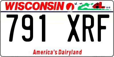 WI license plate 791XRF