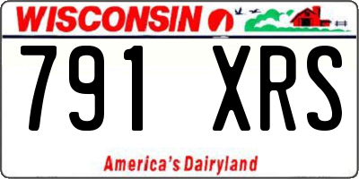 WI license plate 791XRS