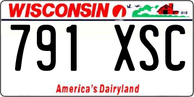 WI license plate 791XSC
