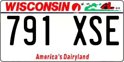 WI license plate 791XSE