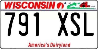 WI license plate 791XSL