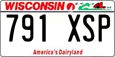 WI license plate 791XSP