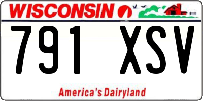 WI license plate 791XSV