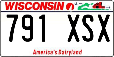 WI license plate 791XSX