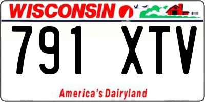 WI license plate 791XTV