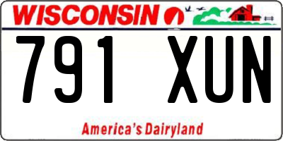 WI license plate 791XUN