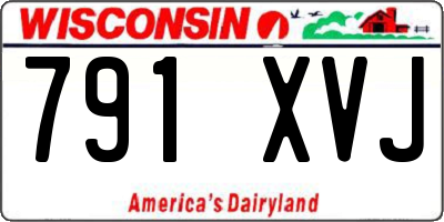 WI license plate 791XVJ