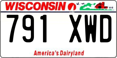 WI license plate 791XWD