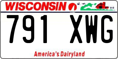 WI license plate 791XWG