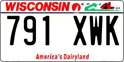 WI license plate 791XWK