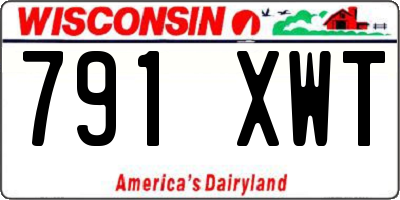 WI license plate 791XWT