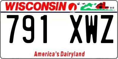 WI license plate 791XWZ