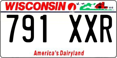 WI license plate 791XXR
