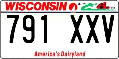 WI license plate 791XXV