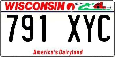 WI license plate 791XYC