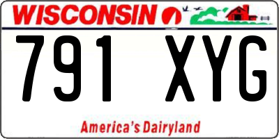 WI license plate 791XYG