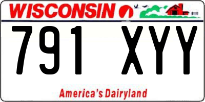 WI license plate 791XYY