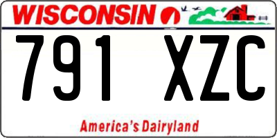 WI license plate 791XZC