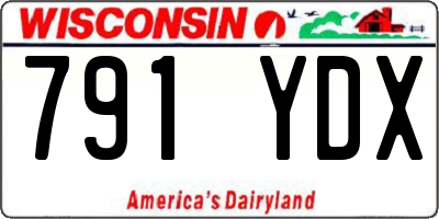 WI license plate 791YDX