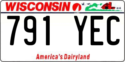WI license plate 791YEC