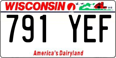 WI license plate 791YEF