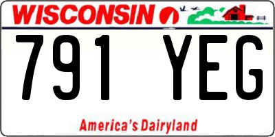 WI license plate 791YEG