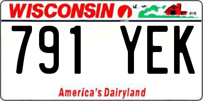 WI license plate 791YEK
