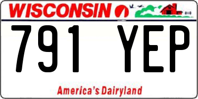 WI license plate 791YEP