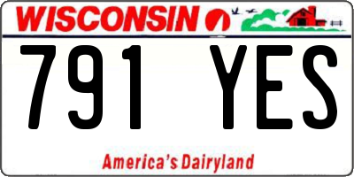 WI license plate 791YES
