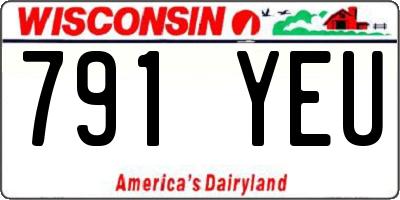 WI license plate 791YEU