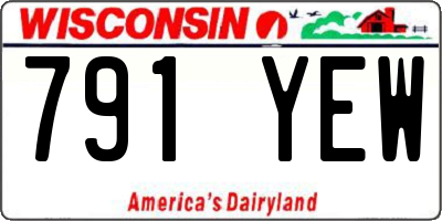 WI license plate 791YEW