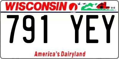 WI license plate 791YEY