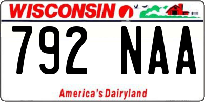 WI license plate 792NAA